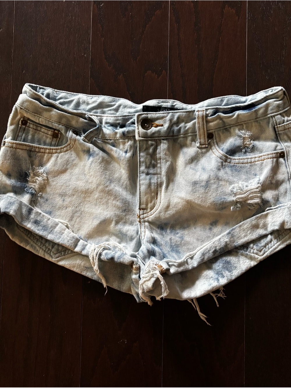 Billabong Light Blue Distressed Denim Shorts
